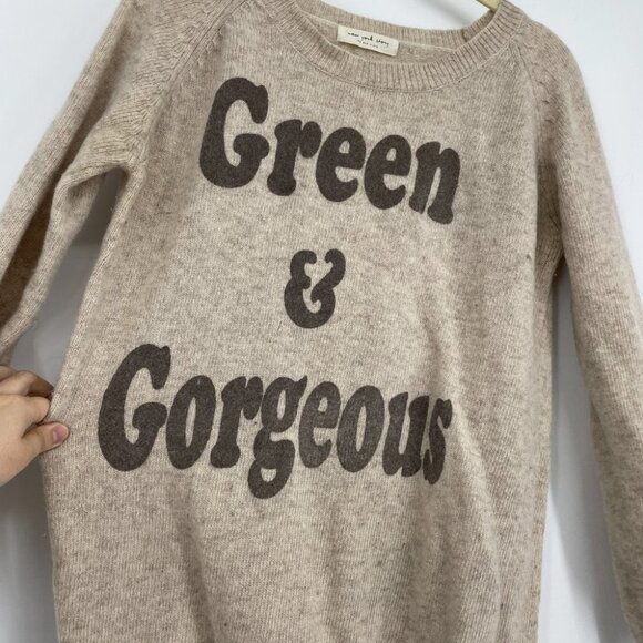 New York Story tan “Green and Gorgeous” sweater - Picture 3 of 11